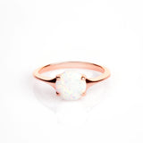 Bella' White Opal Engagement Ring Set Rose Gold