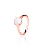 Opulent's White Opal engagement ring with stacking band - Opulentsy