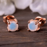 Lynx Moonstone Stud Earrings - Opulentsy