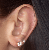 White Sapphire Stud Lynx Earrings