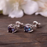 Blue Topaz Stud Earrings  | Alexandrite Studs