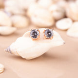 Rose Gold Sapphire stud earrings