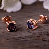 Lynx Alexandrite stud earrings - Opulentsy