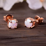 Lynx White Opal Stud Earrings - Opulentsy