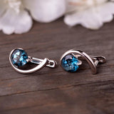Opulent London blue Topaz unique Earrings - Opulentsy