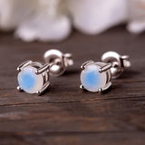 Lynx Moonstone Stud Earrings - Opulentsy