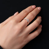 Bella' White Opal Engagement Ring Set Rose Gold