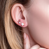 Lynx' White Opal Stud Earrings