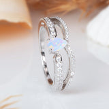 Minimalist White Opal Ring - Opulentsy