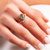 Green Moss Agate Engagement Ring