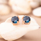 Lynx London Blue Topaz Stud Earrings - Opulentsy