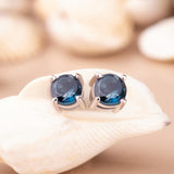 Lynx London Blue Topaz Stud Earrings - Opulentsy