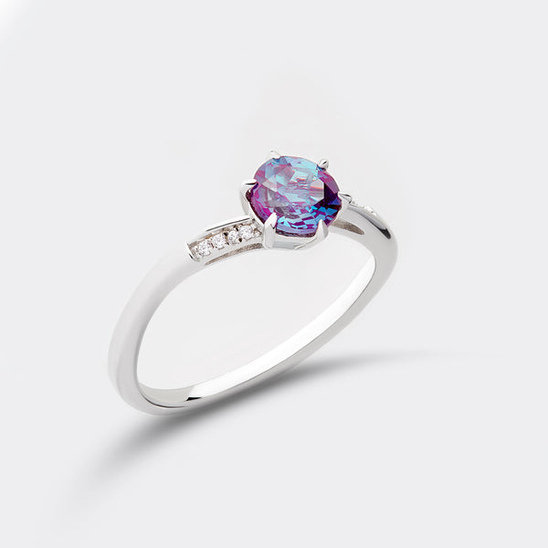 'Scarlet' Alexandrite Engagement Ring