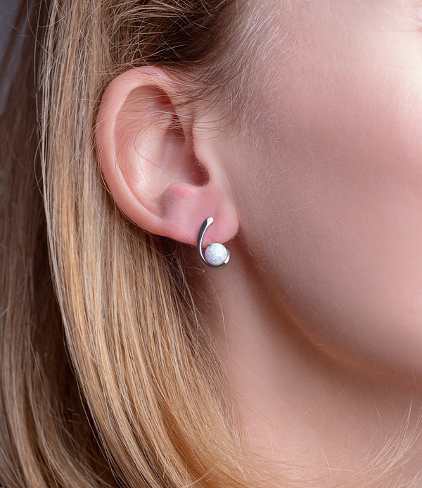  Opulent Unique  White Opal Drop Earrings