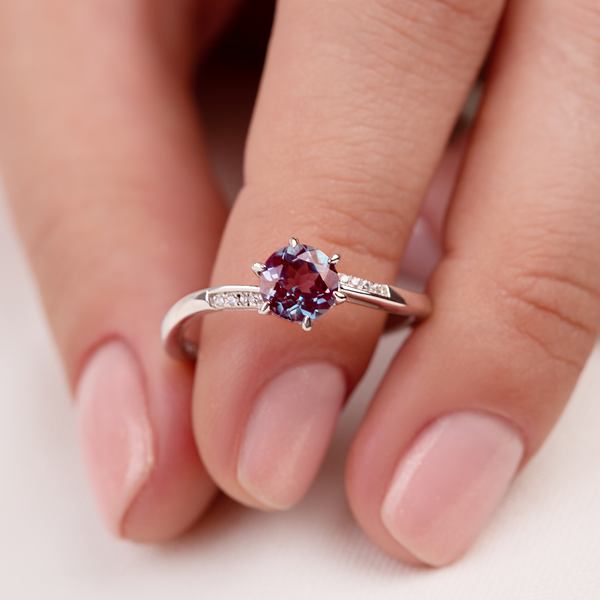 'Scarlet' Alexandrite Engagement Ring