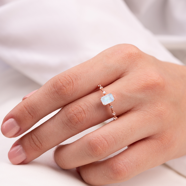 'Marilyn' Moonstone Engagement Ring