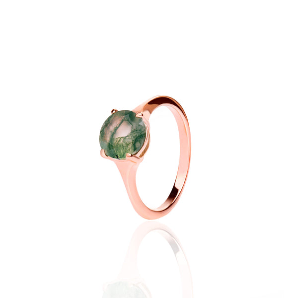 Bella Green Moss Agate Ring - Opulentsy