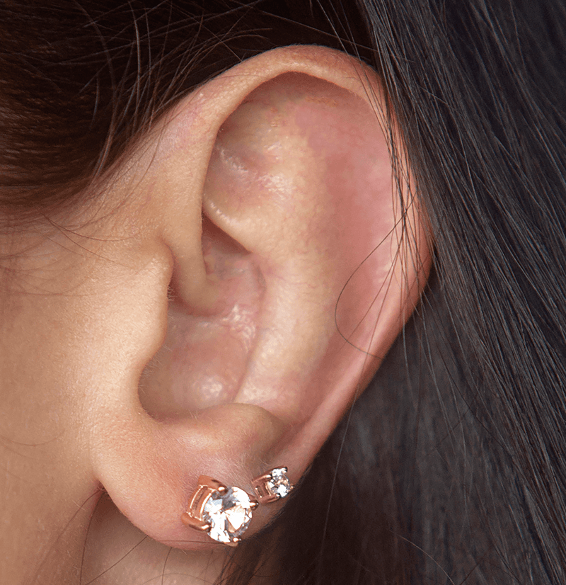 White Sapphire stud Lynx earrings design - Opulentsy