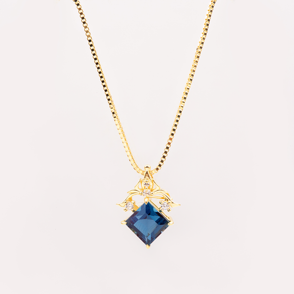 Calliope' Unique London Blue Topaz necklace