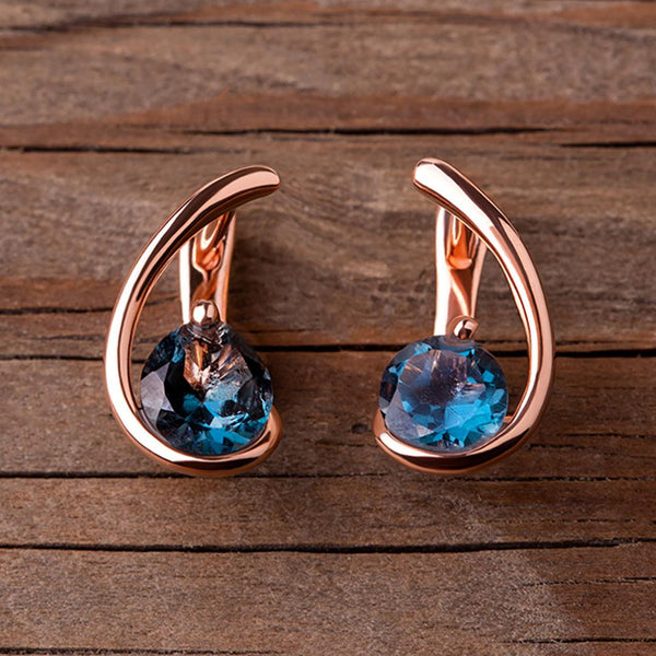 Opulent London blue Topaz unique Earrings - Opulentsy