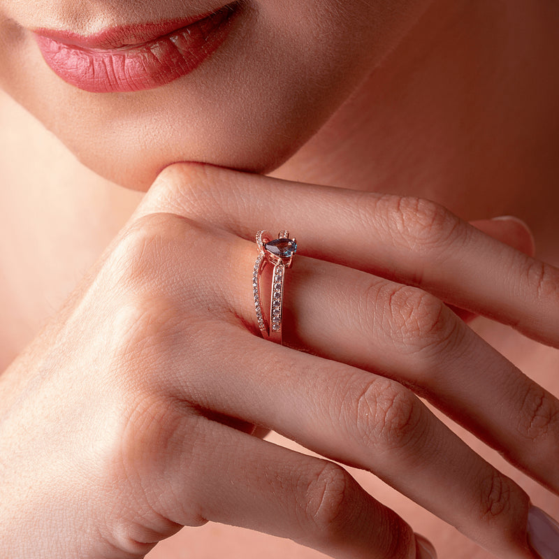 Minimalist Alexandrite Ring In Rose Gold