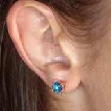 Lynx London Blue Topaz Stud Earrings - Opulentsy