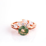 Green Moss Agate Engagement Ring